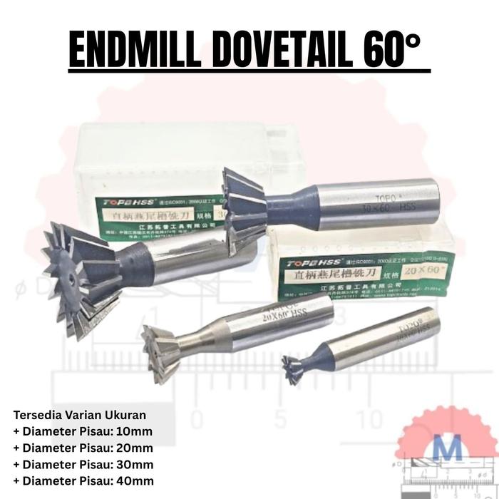Endmill Ekor Burung 60 Derajat End Mill dovetail groove