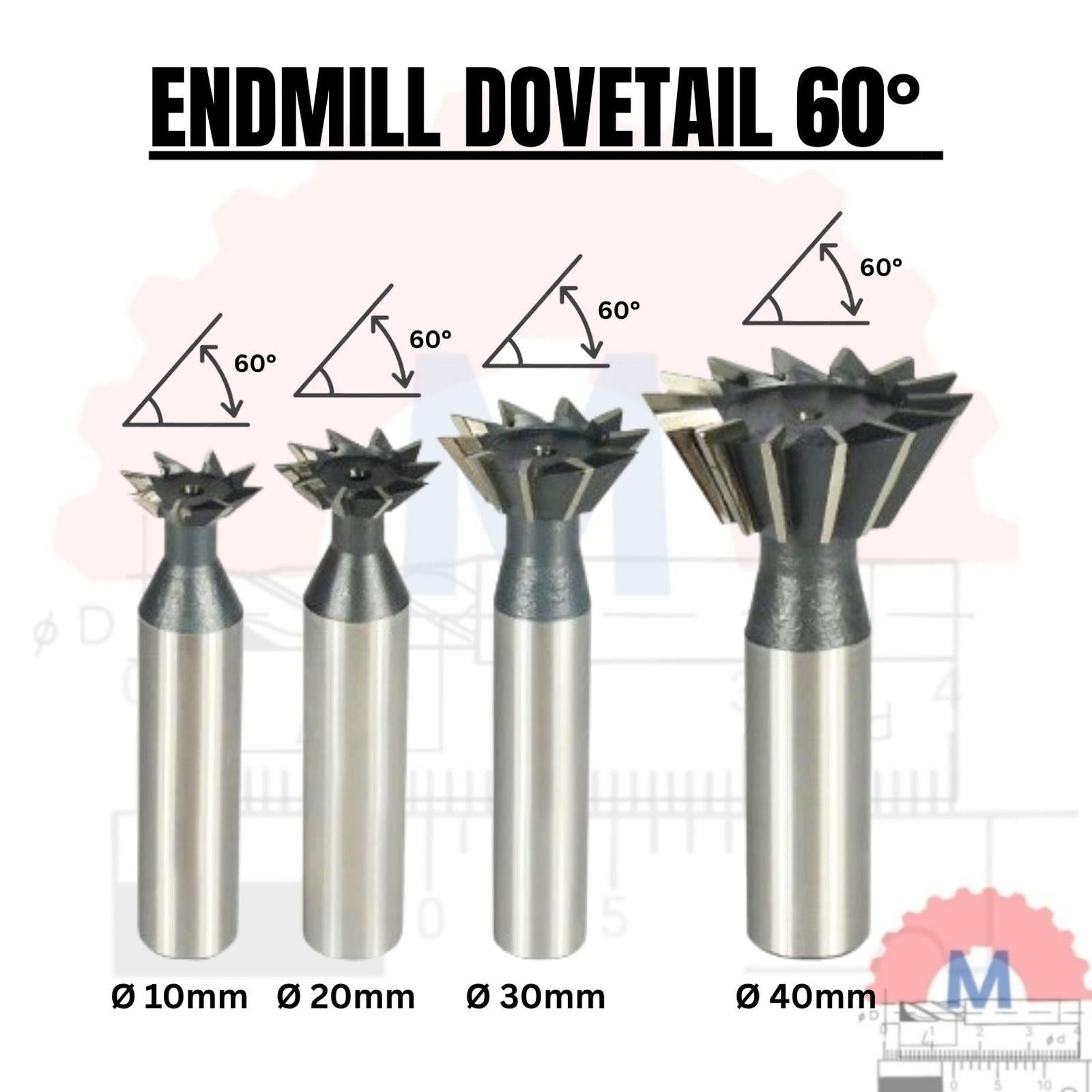 Endmill Ekor Burung 60 Derajat End Mill dovetail groove