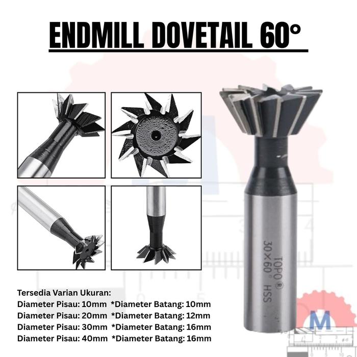 Endmill Ekor Burung 60 Derajat End Mill dovetail groove
