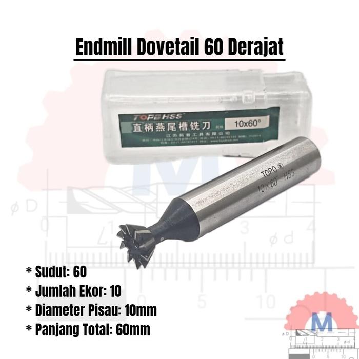 Endmill Ekor Burung 60 Derajat End Mill dovetail groove