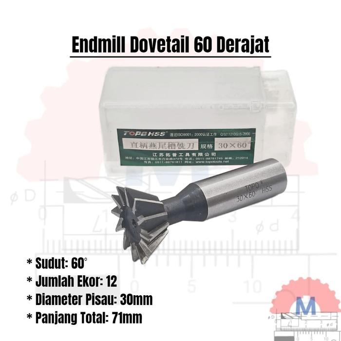 Endmill Ekor Burung 60 Derajat End Mill dovetail groove