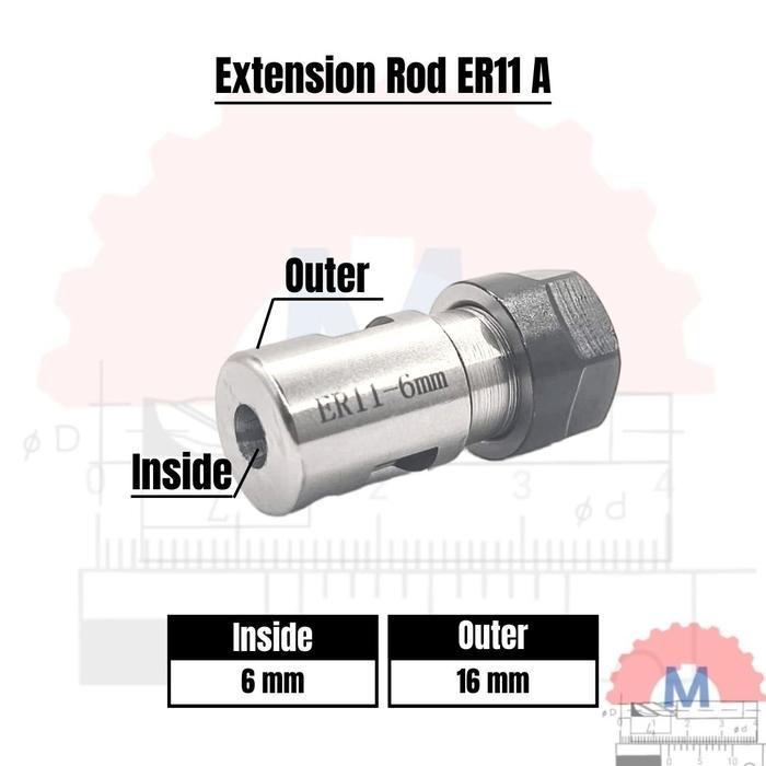ER11A Collet Chuck Extension Rod Adapter