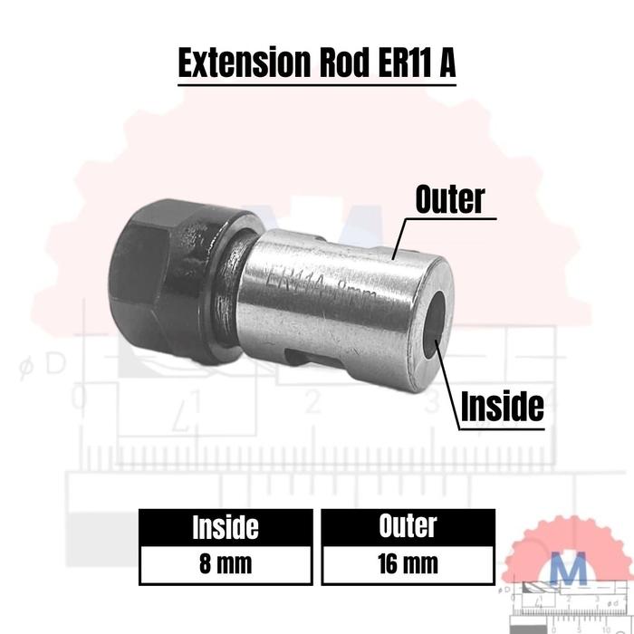 ER11A Collet Chuck Extension Rod Adapter