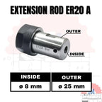 ER20A Collet Chuck Extension Rod Adapter