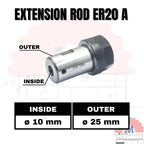 ER20A Collet Chuck Extension Rod Adapter