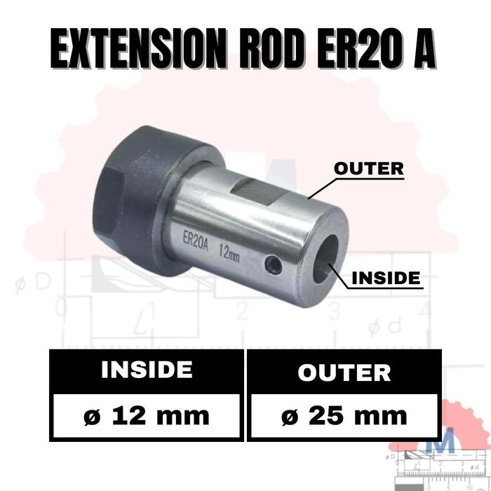 ER20A Collet Chuck Extension Rod Adapter