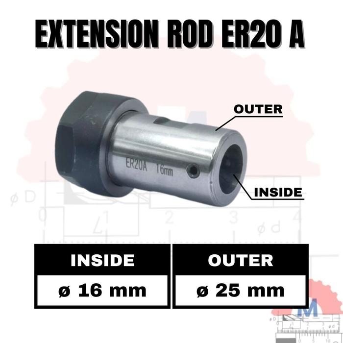 ER20A Collet Chuck Extension Rod Adapter