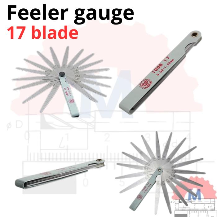 Alat pengukur Celah 0.02 - 1 mm Feeler gauge 17 Blade