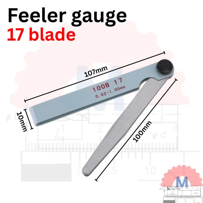 Alat pengukur Celah 0.02 - 1 mm Feeler gauge 17 Blade