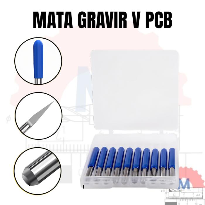PCB Engraving V Bit 0.1mm Tip 3.175mm Shank