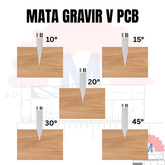PCB Engraving V Bit 0.1mm Tip 3.175mm Shank
