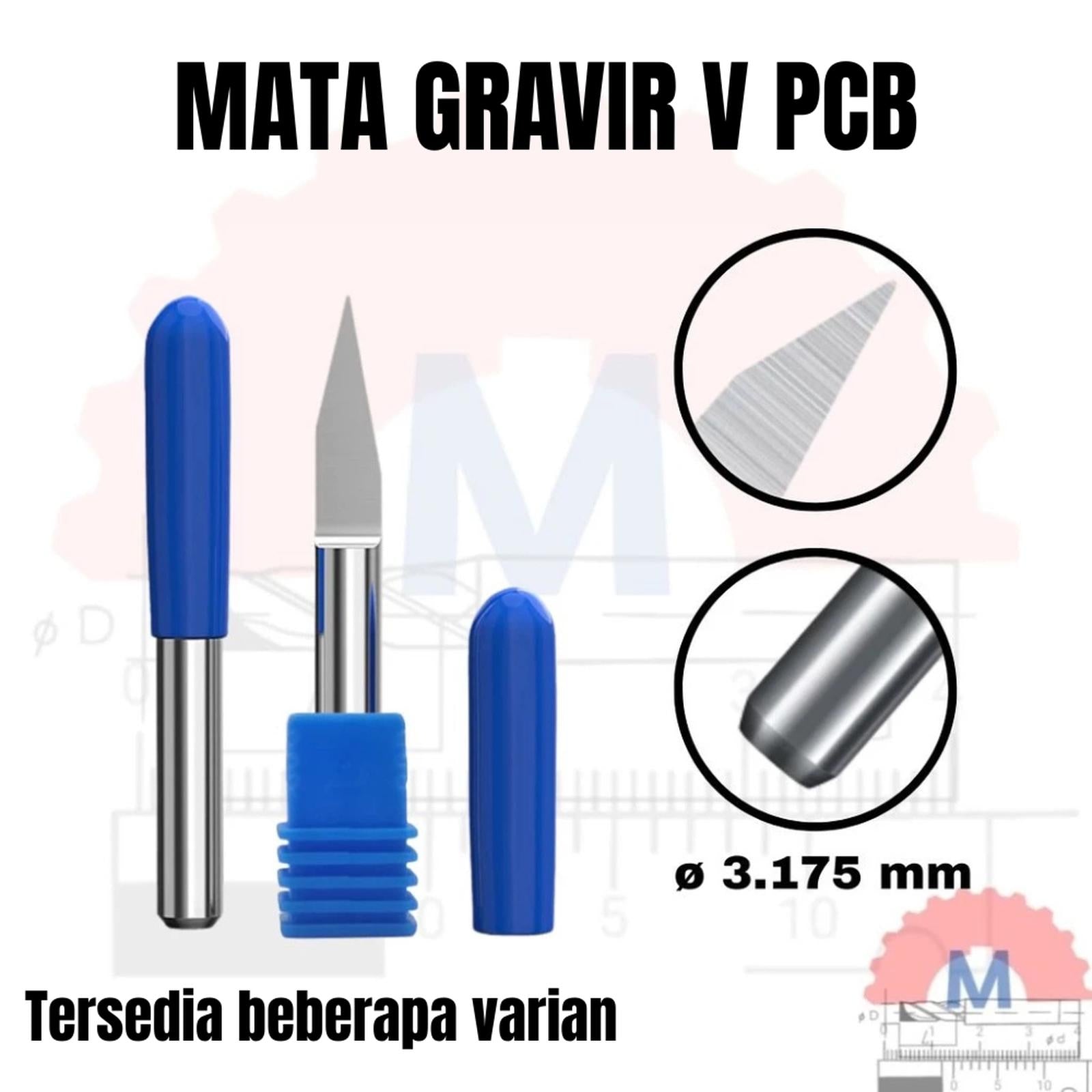 PCB Engraving V Bit 0.1mm Tip 3.175mm Shank