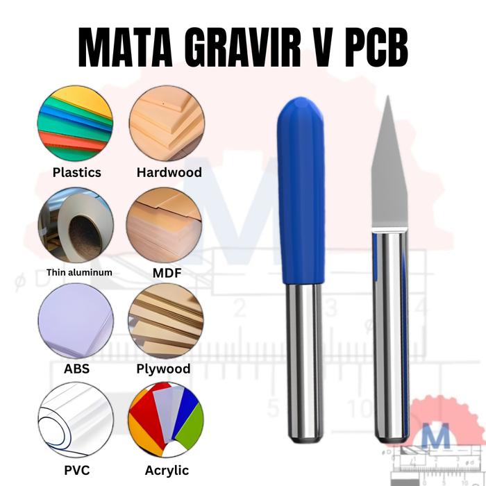 PCB Engraving V Bit 0.1mm Tip 3.175mm Shank
