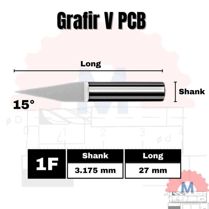 PCB Engraving V Bit 0.1mm Tip 3.175mm Shank