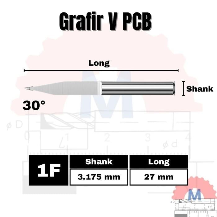 PCB Engraving V Bit 0.1mm Tip 3.175mm Shank