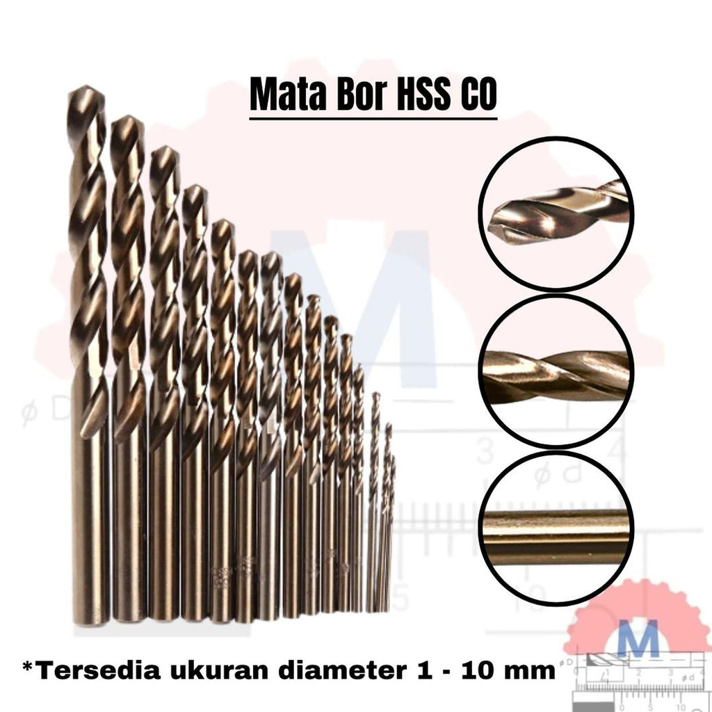 Mata Bor Besi HSS Cobalt Drill Bits HSS Diameter 1mm-10mm