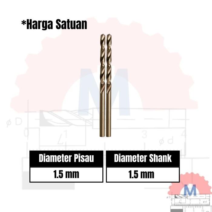Mata Bor Besi HSS Cobalt Drill Bits HSS Diameter 1mm-10mm
