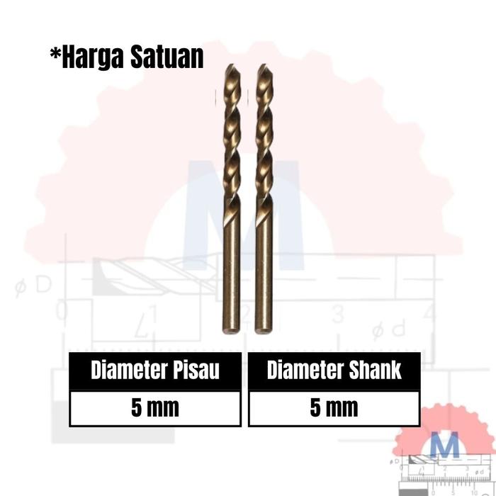 Mata Bor Besi HSS Cobalt Drill Bits HSS Diameter 1mm-10mm