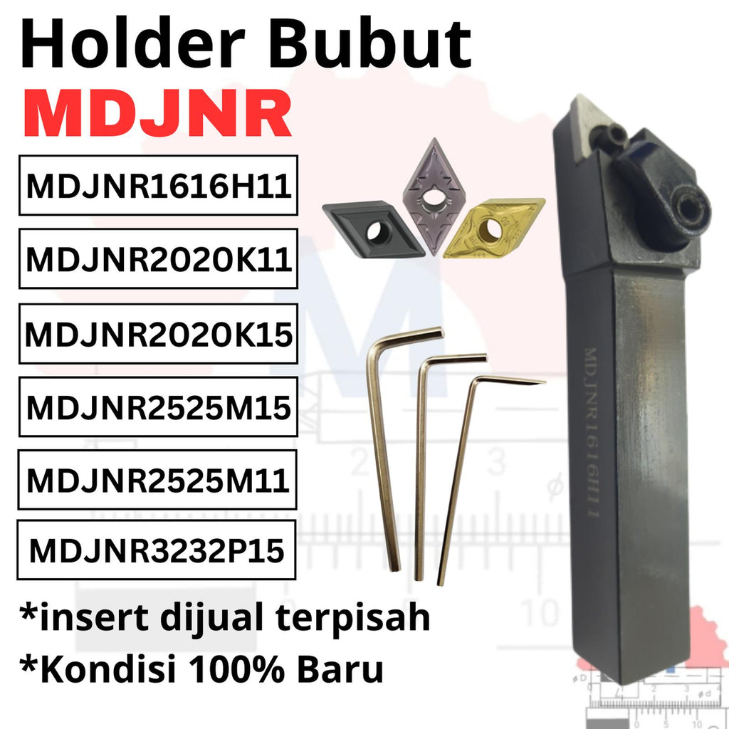 Stang Bubut Luar MDJNR Insert DNMG External Turning Tool (Tanpa Insert)
