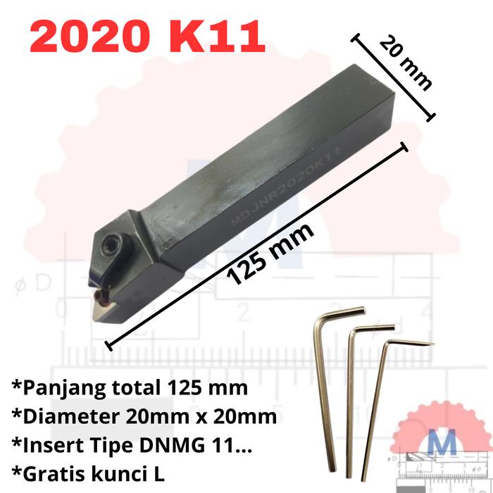 Stang Bubut Luar MDJNR Insert DNMG External Turning Tool (Tanpa Insert)