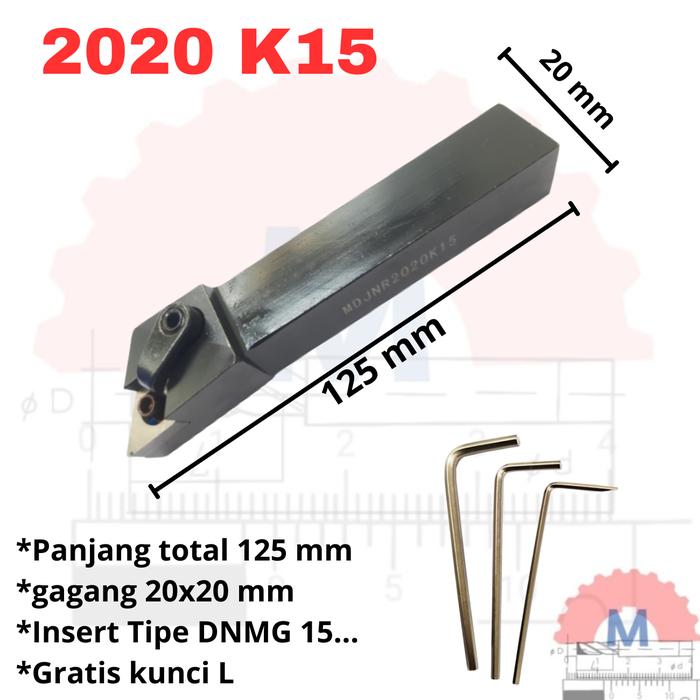 Stang Bubut Luar MDJNR Insert DNMG External Turning Tool (Tanpa Insert)