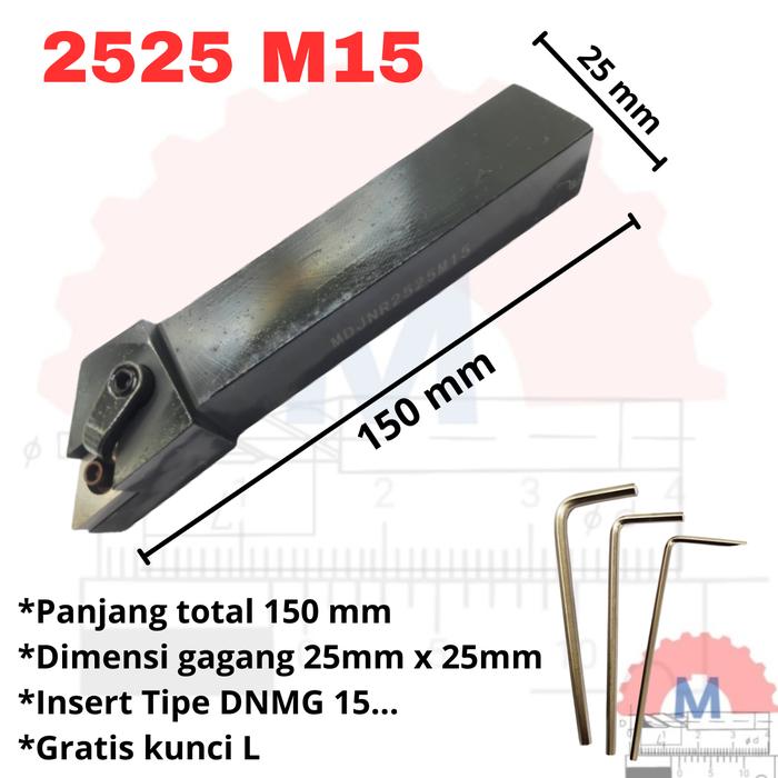 Stang Bubut Luar MDJNR Insert DNMG External Turning Tool (Tanpa Insert)
