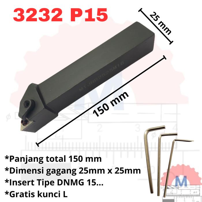 Stang Bubut Luar MDJNR Insert DNMG External Turning Tool (Tanpa Insert)