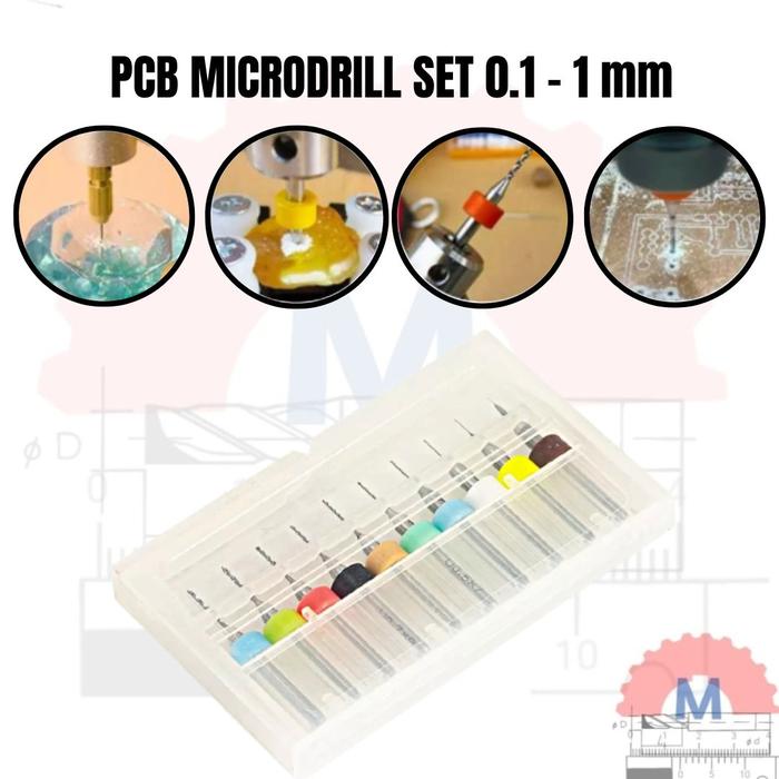 Micro Drill Set Carbide 0.1 - 1mm PCB Shank 3.175mm