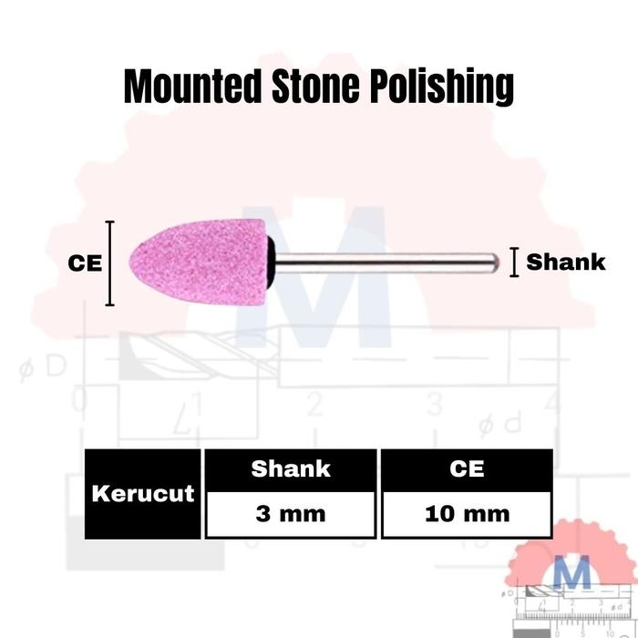 Mounted Stone Grinding Bit 3mm Shank Polishing Tool
