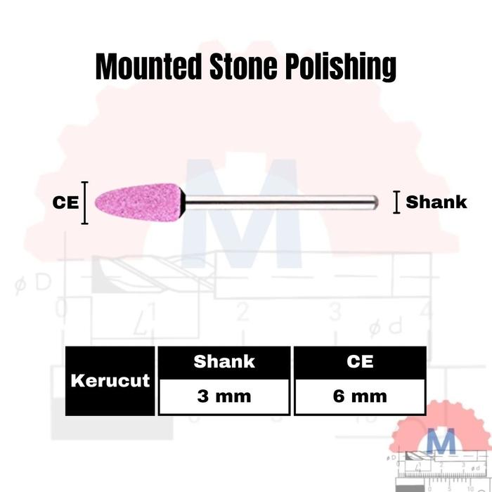 Mounted Stone Grinding Bit 3mm Shank Polishing Tool