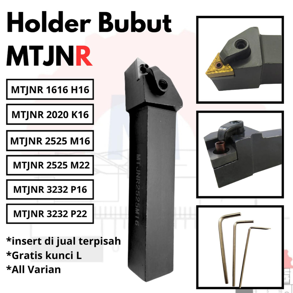 Stang Bubut Luar MTJNR Insert TNMG External Turning Tool (Tanpa Insert)