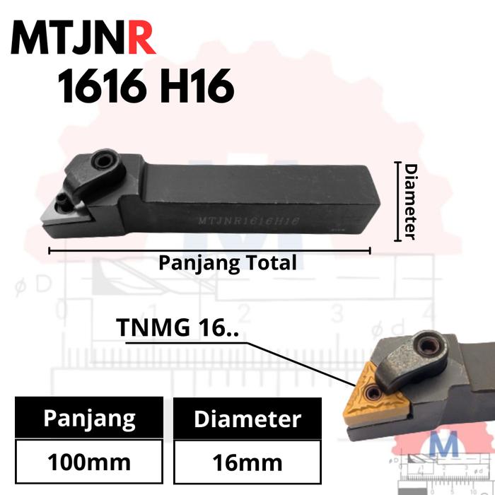Stang Bubut Luar MTJNR Insert TNMG External Turning Tool (Tanpa Insert)