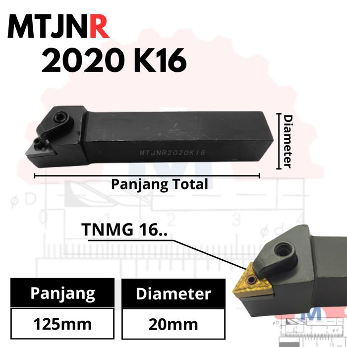 Stang Bubut Luar MTJNR Insert TNMG External Turning Tool (Tanpa Insert)