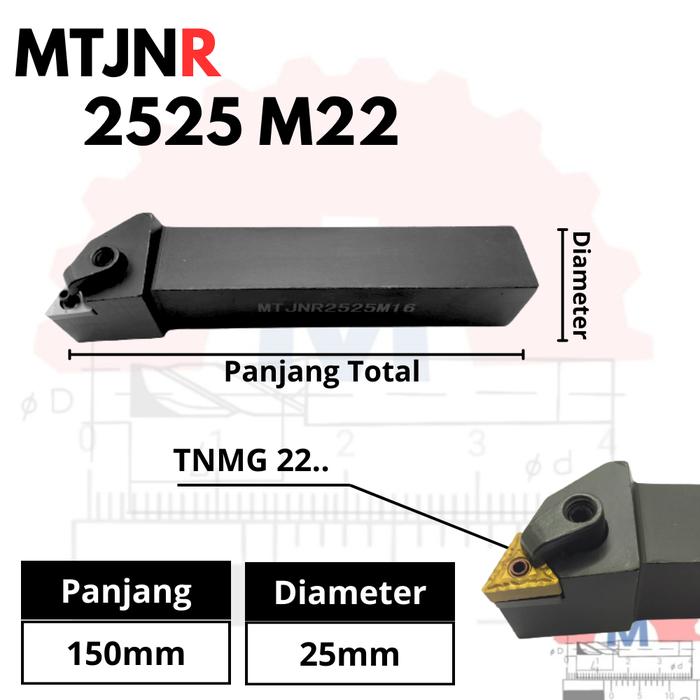Stang Bubut Luar MTJNR Insert TNMG External Turning Tool (Tanpa Insert)
