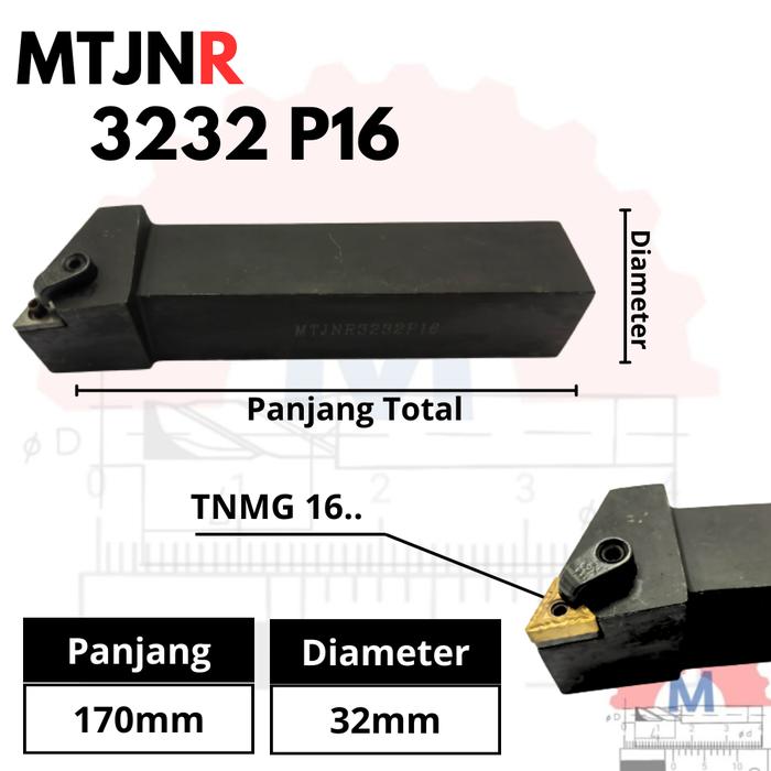 Stang Bubut Luar MTJNR Insert TNMG External Turning Tool (Tanpa Insert)
