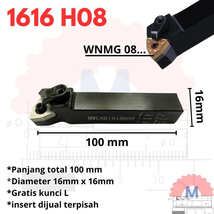 Stang Bubut Dalam MWLNR Holder WNMG (Tanpa Insert) Internal Turning Tool