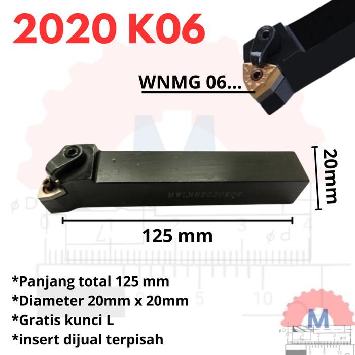 Stang Bubut Dalam MWLNR Holder WNMG (Tanpa Insert) Internal Turning Tool