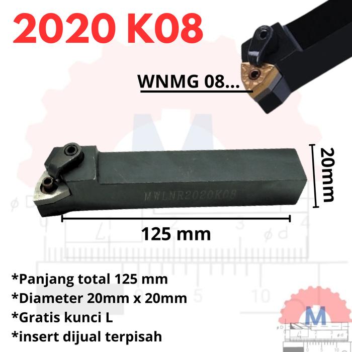 Stang Bubut Dalam MWLNR Holder WNMG (Tanpa Insert) Internal Turning Tool