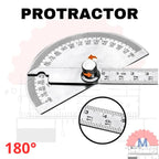 Protractor 180 Derajat Stainless Steel Penggaris Busur Derajat