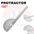 Protractor 180 Derajat Stainless Steel Penggaris Busur Derajat