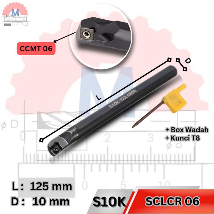 Stang Bubut Dalam SCLCR Insert CCMT Internal Turning Tool (Tanpa Insert)