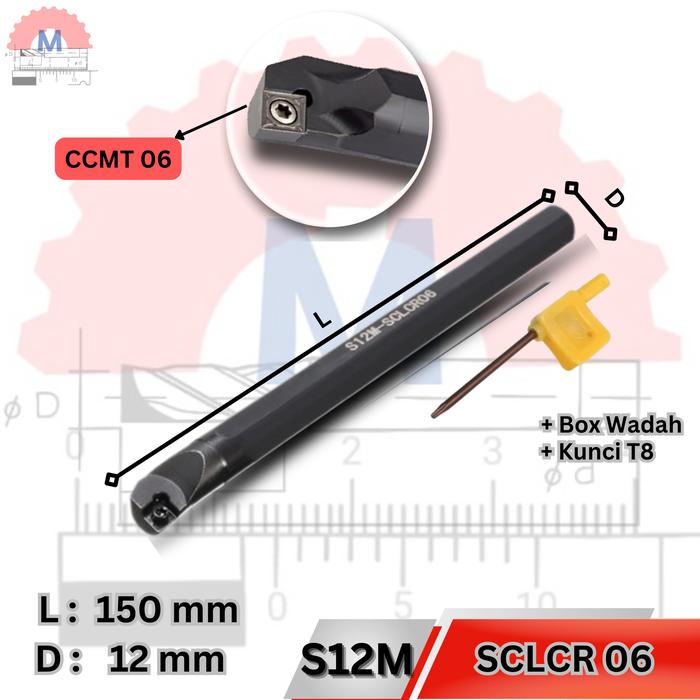 Stang Bubut Dalam SCLCR Insert CCMT Internal Turning Tool (Tanpa Insert)