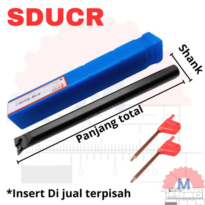 Stang Bubut Dalam SDUCR Insert DCMT Internal Turning Tool (Tanpa Insert)