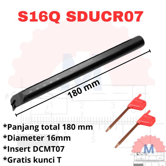Stang Bubut Dalam SDUCR Insert DCMT Internal Turning Tool (Tanpa Insert)