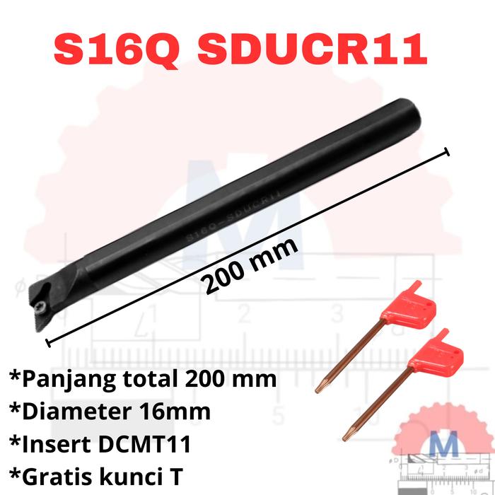 Stang Bubut Dalam SDUCR Insert DCMT Internal Turning Tool (Tanpa Insert)