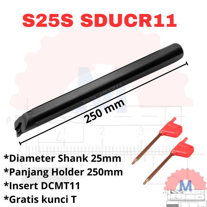 Stang Bubut Dalam SDUCR Insert DCMT Internal Turning Tool (Tanpa Insert)
