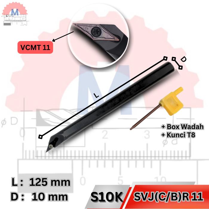 Stang Bubut Dalam SVJCR Holder VCMT Internal Turning Tool (Tanpa Insert)