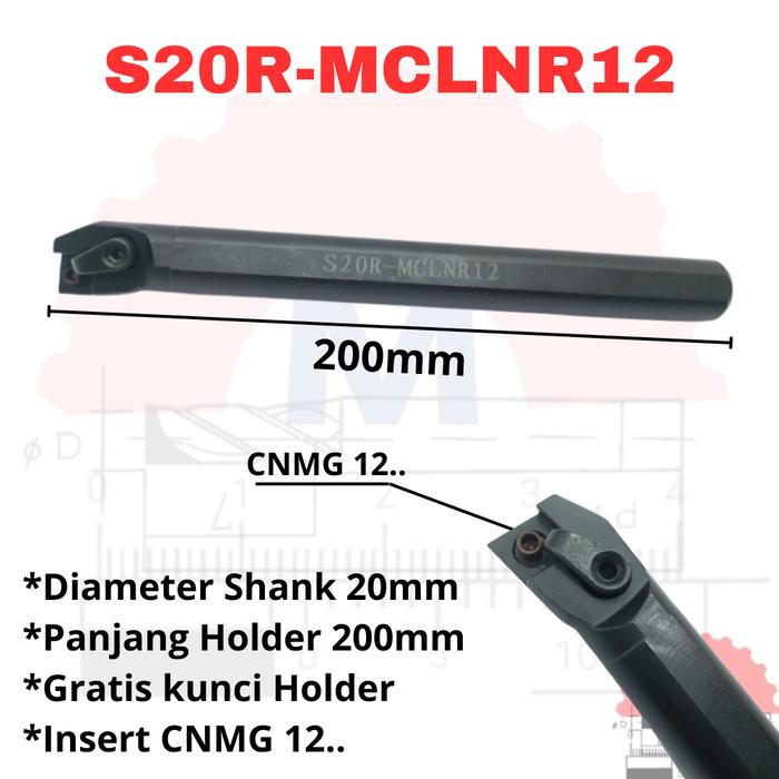 Stang Bubut Dalam MCLNR Holder CNMG Internal Turning Tool (Tanpa Insert)