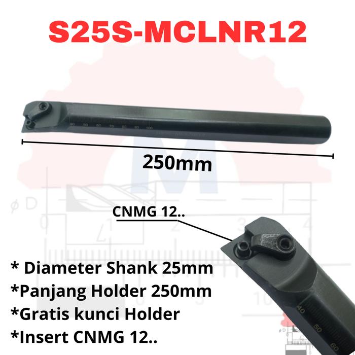 Stang Bubut Dalam MCLNR Holder CNMG Internal Turning Tool (Tanpa Insert)