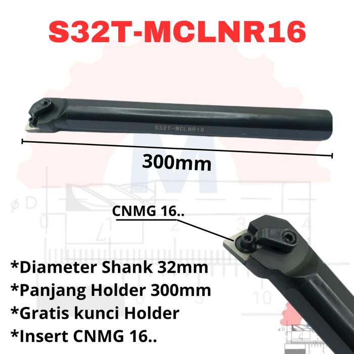 Stang Bubut Dalam MCLNR Holder CNMG Internal Turning Tool (Tanpa Insert)